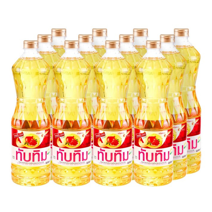 [ส่งฟรี] น้ำมันพืชทับทิม น้ำมันปาล์มทับทิม 12 ขวด ขวดละ 1 ลิตร