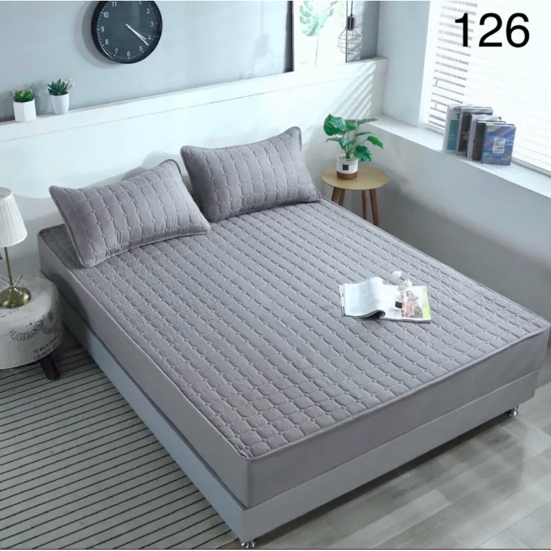 ผ้าปูที่นอนเสริมใยนุ่ม(เนื้อผ้า3ชั้น) 3ขนาดให้เลือก3.5ฟุต5ฟุต6ฟุต - รูปที่ 4