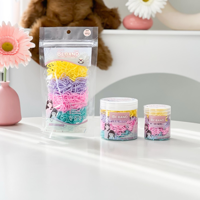 BEBAND ยางเส้นเล็ก Mini 24มมx1.7มม ยางรัดผมเด็กน้อย 0-3ปี คละ 4สีพาสเทล