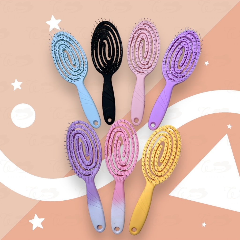 หวีแปรง ทรงกลม-ทรงรี แบบยืดหยุ่น นวดผ่อนคลายศีรษะ ผม - รูปที่ 5