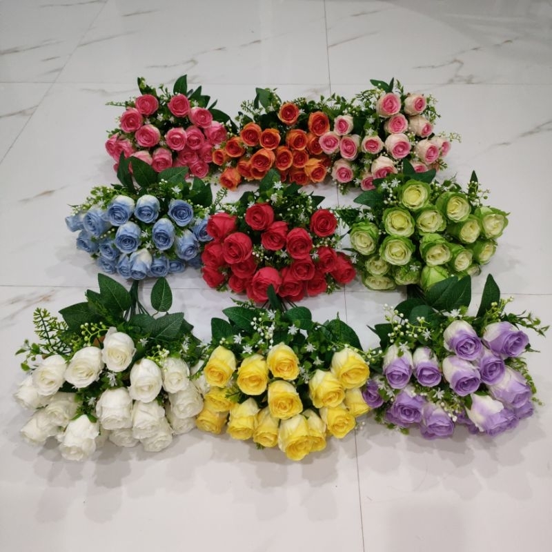 กุหลาบตูม ×18 ดอกไม้ประดิษฐ์