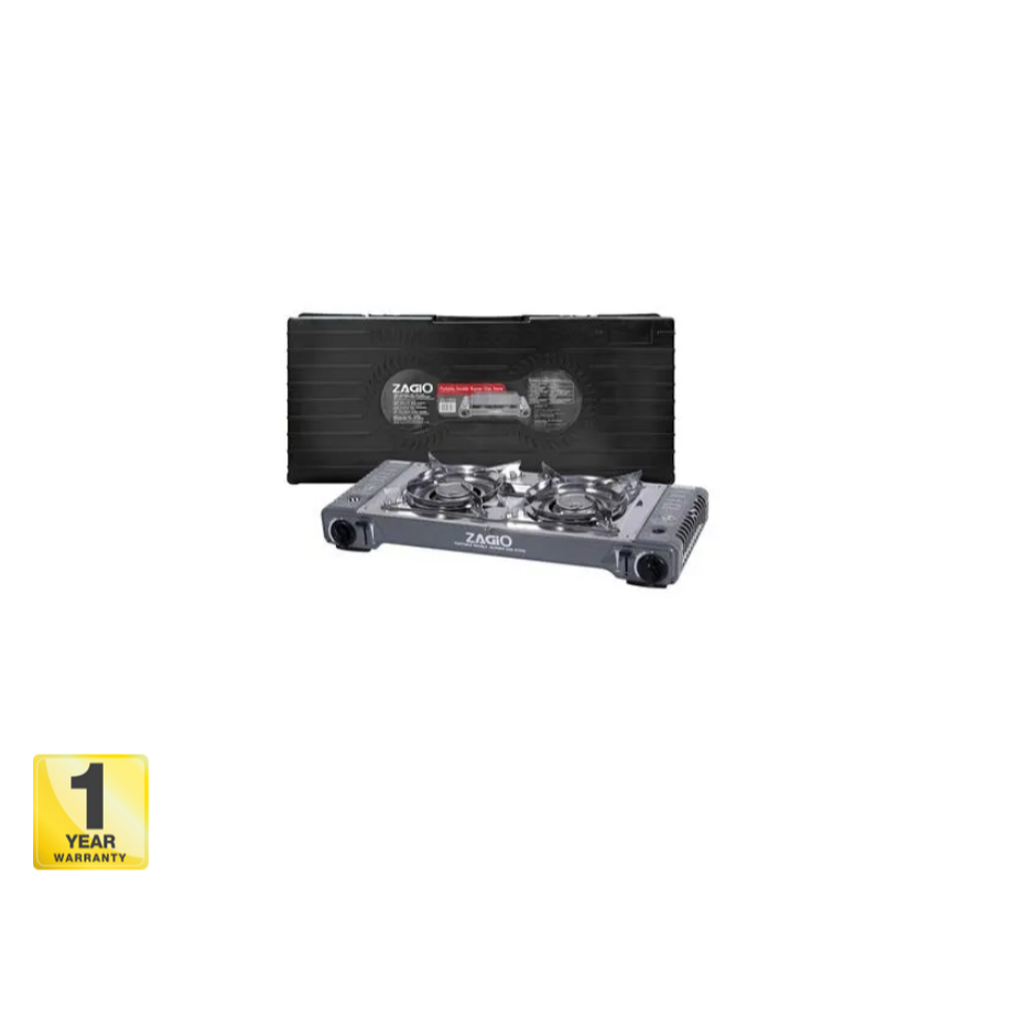 เตาแก๊สปิกนิก 2 หัว ZAGIO รุ่น ZG-1552 สีเทา