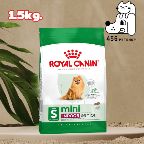 .Royal Canin 1.5kg. Mini Indoor Senior อาหารสุนัข สูตรสำหรับสุนัขเลี้ยงในบ้านพันธุ์เล็กอายุ 8 ปี