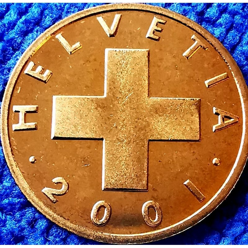เหรียญ​สวิทเซอร์​แลนด์​ Switzerland, 1 Rappen, ไม่​ผ่าน​ใช้​ UNC, #​4556