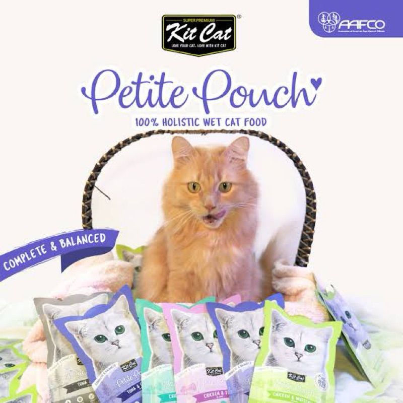 *พร้อมส่ง 1 แพ็ค 12ซอง(14 สูตร) อหเปียยกแมวทุกวัย Kit Cat Petite Pouch Complete & Balanced
