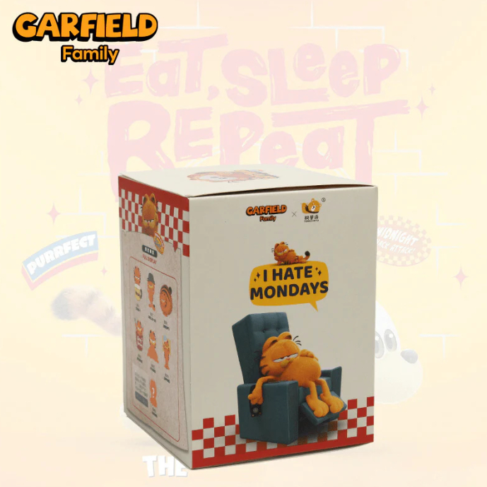 (สุ่ม/พร้อมส่ง ) ตุ๊กตาแมวการ์ฟิลด์ Garfield Family "I Hate Mondays" Blind Box