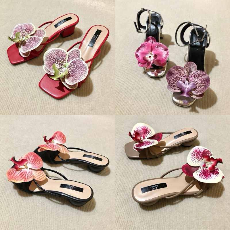 Made to order รอ2-3วันจัดส่ง รองเท้าดอกกล้วยไม้ มีดอกไม้ขายแยก อ่านรายละเอียดก่อนสั่ง!!