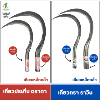 ( 10 ด้าม ) เคียว เคียวเกี่ยวข้าว เคียวเกี่ยวหญ้า ตราตา ตราราวิน มีเคียวเล็กและใหญ่ ทำจากเหล็กกล้า