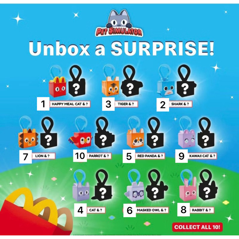 งานแมคไทยแท้100% พร้อมส่ง Happy meal แฮปปี้มีล แมคโดนัลด์ McDonald’s Pet Simulator