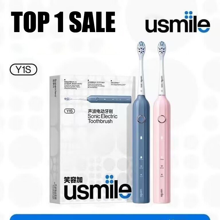 Usmile แปรงสีฟันไฟฟ้าโซนิค Y1S Sonic Electric Toothbrush 3 โหมด2หัวแปรงใช้งานนาน180วันชาร์จด้วยUSB