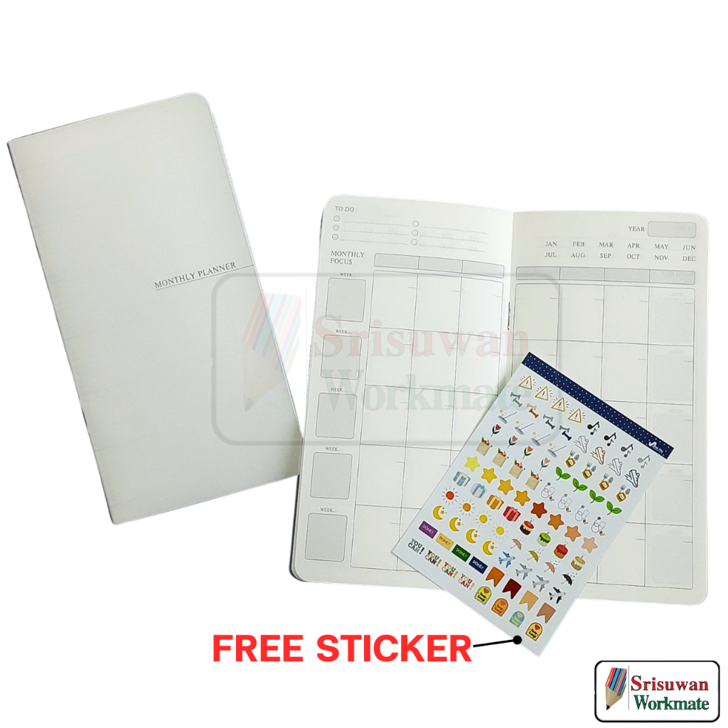 DXFP502 ปกใส Schedule Book 2025 ขนาดพกพา แพลนเนอร์ 2568 Year Plan Month Plan My Planner Diary ไดอารี