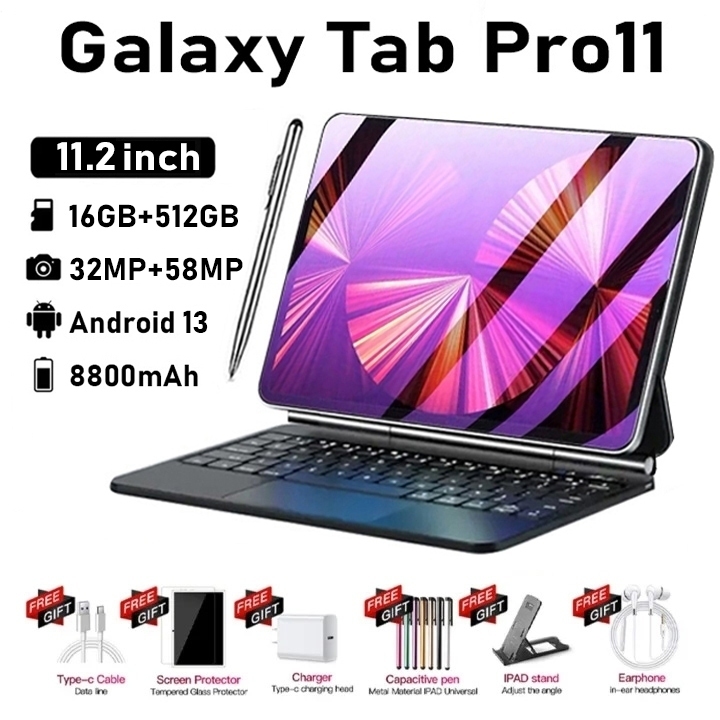 【ใส่ซิมการ์ดได้】2024 ใหม่ Tablet 11.6 นิ้วแท็บเล็ต 16GB + 512GB Full HDแท็บเล็ตราคาถูกพร้อมสายAndroid 12.0 4G/5Gแท็บเล็ต
