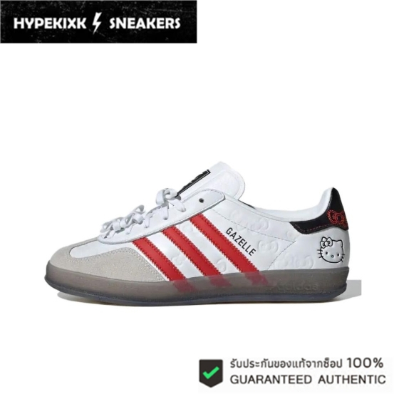 Hello Kitty x adidas originals GAZELLE INDOOR White Red Core Black white （ของแท้ 100%💯）