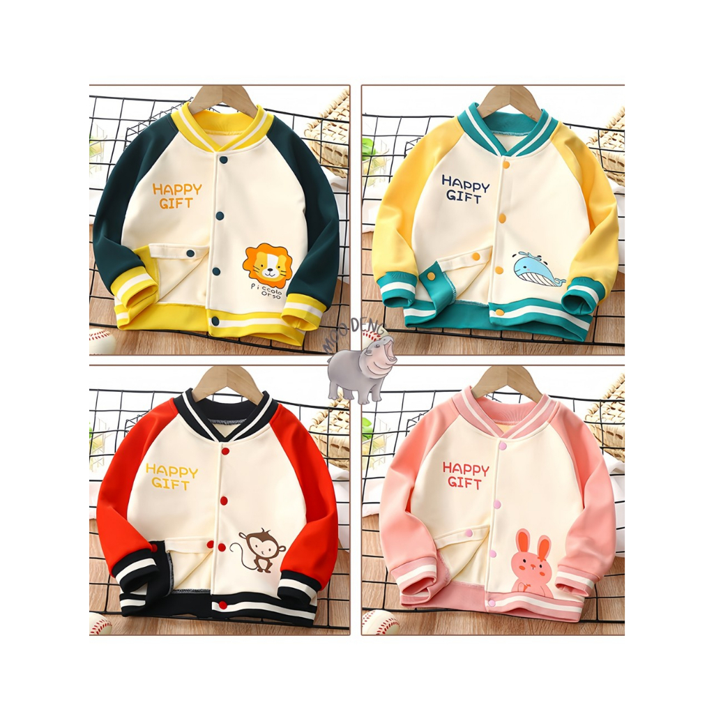MooDeng_Baby เสื้อกันหนาวเด็ก คาร์ดิเเกน เสื้อวอร์มเด็กเเขนยาว ผ้าลำลี กระดุมหน้า งานเกาหลี เสื้อคลุมเด็ก