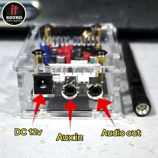 New‼️ตัวรับบลูทูธBluetooth 5.1 QCC5125( LA02) คุณภาพเสียง LDAC ไฟ5-12vdc พร้อมเคสอะคริลิคและมีเสา สำหรับเครื่องขยายเสียง
