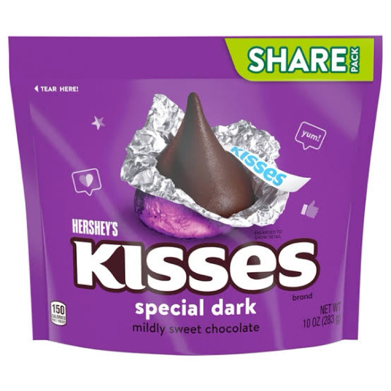 HERSHEY'S KISSES SPECIAL DARK Mildly Sweet Chocolate Candy 283g