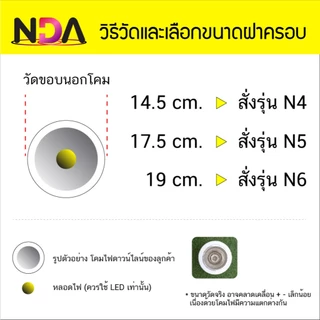 ฝาครอบโคมไฟเพดาน N4 (สีใส) Downlight Cover
