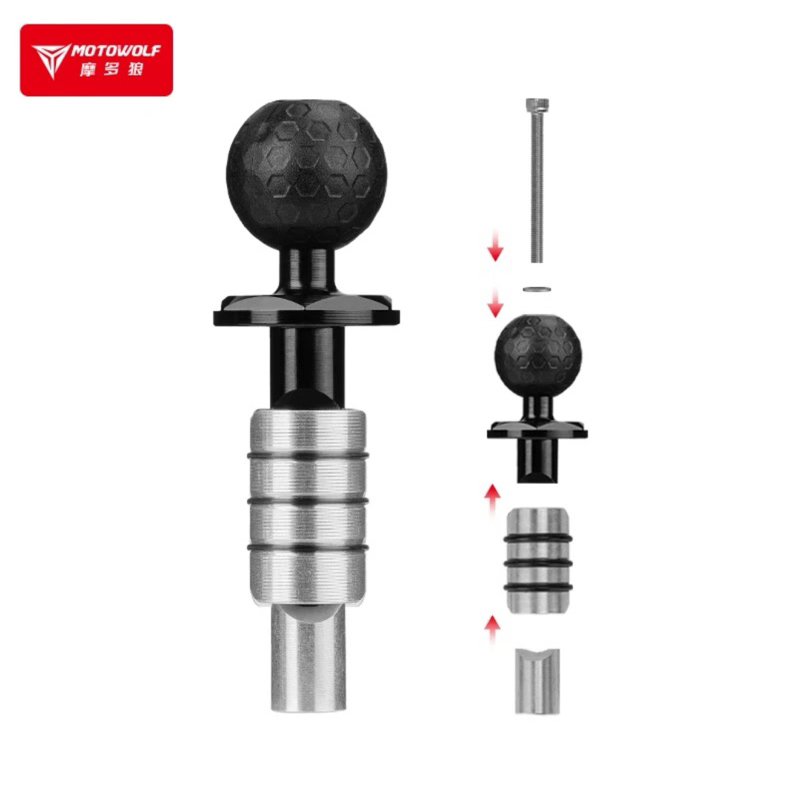 MOTOWOLF MDL 4803 Fork Stem Base Ball Mount ที่ยึดตำแหน่งรูกลางแผงคอโช้คหน้า สำหรับใช้เป็นฐานติดที่จับมือถือและกล้อง - รูปที่ 2