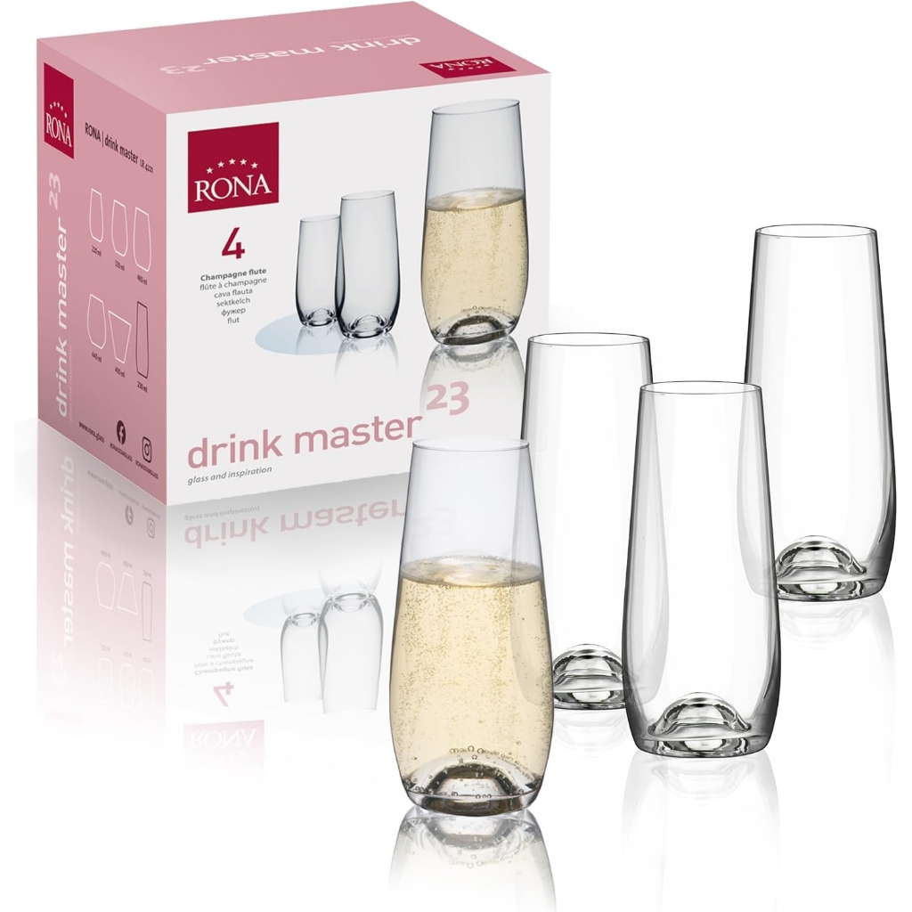แก้วแชมเปญฟลุ๊ต Rona Drink Master Champagne 230 ml