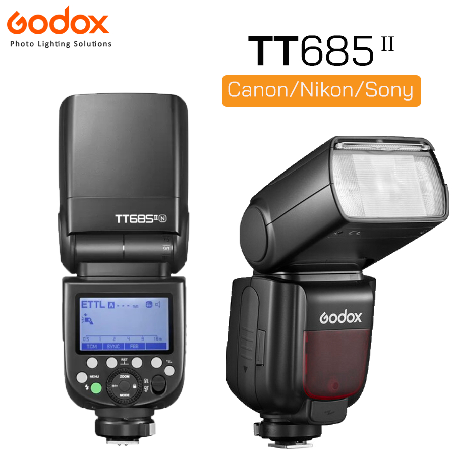 Flash Godox TT685 II TTL Flash Speedlite 2.4GHz HSS แฟลชสำหรับติดหัวกล้อง