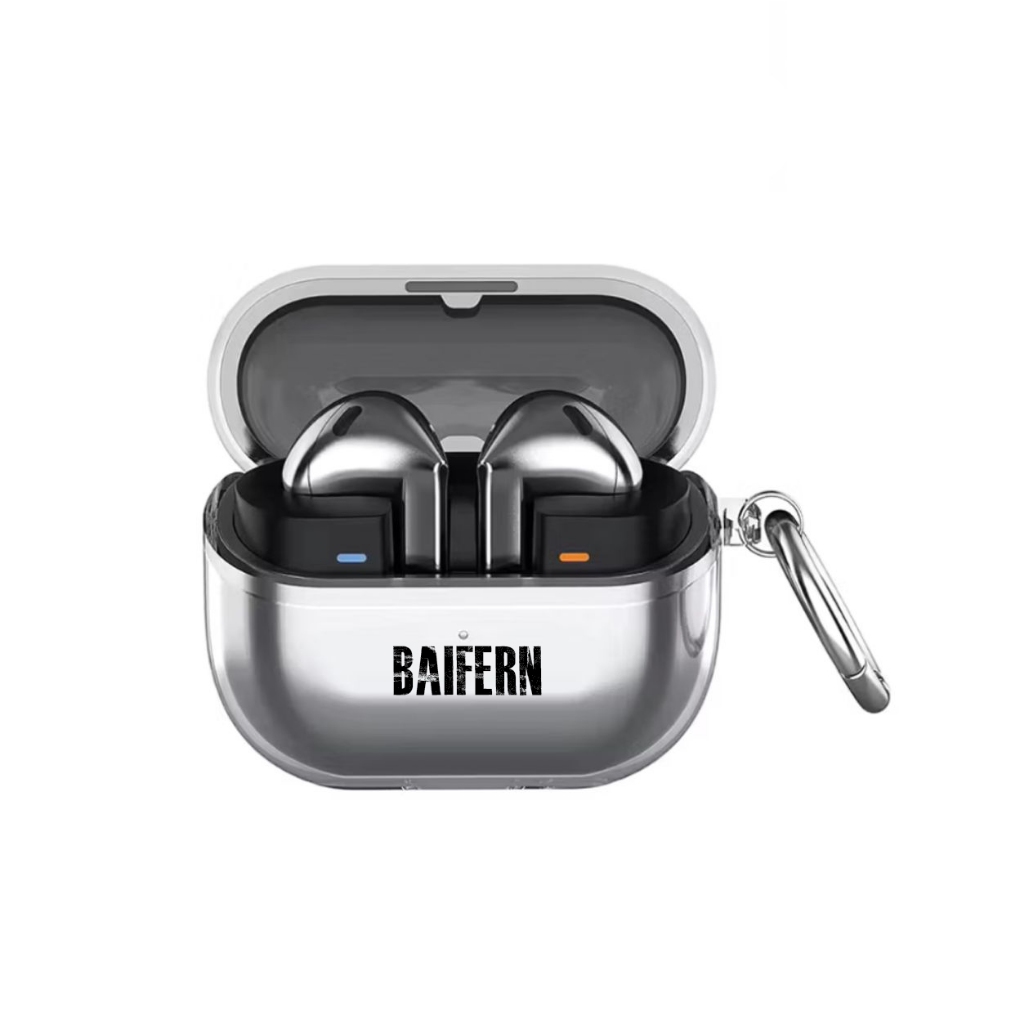 เคส [สกรีนชื่อ] Samsung Galaxy Buds 4/3/2 Pro แบบโปร่งใสพร้อมพวงกุญแจ