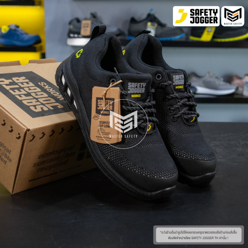 [รับประกัน3เดือน] Safety Jogger รุ่น ECOFITZ S1P LOW รองเท้าเซฟตี้หุ้มส้น หัวเหล็ก กันทะลุ ทำจากวัสดุรีไซเคิล ESD