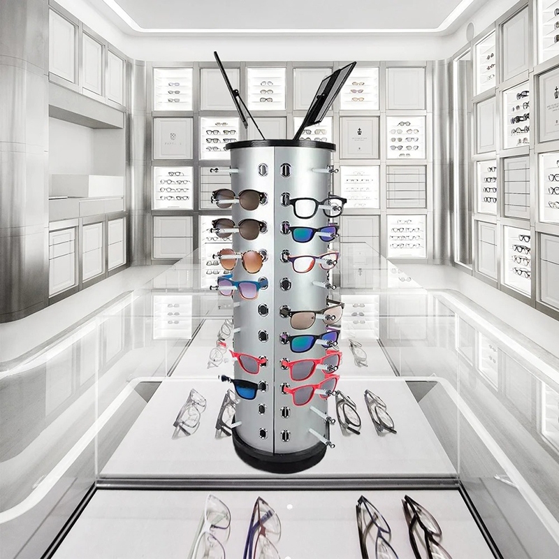 ที่หนีบแว่นกันแดดหมุนได้พร้อมแว่นกันแดดกระจกแบบหมุนได้ชั้นโชว์แว่นตา36คู่สำหรับเก็บแว่นตาแบบอิสระ - รูปที่ 3