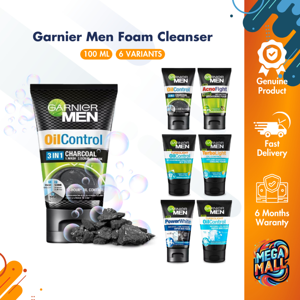 Garnier Men การ์นิเย่ เมน โฟมล้างหน้าสำหรับผู้ชาย 100ml