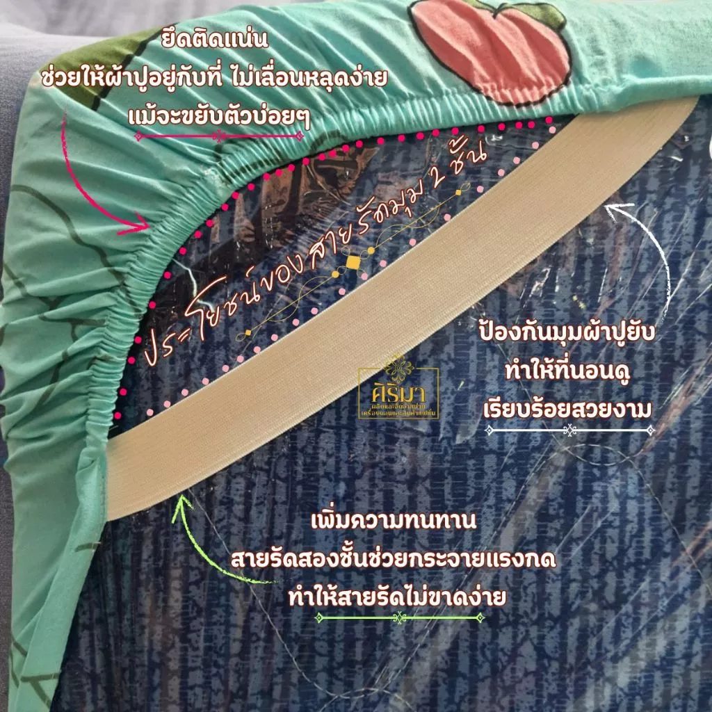 ชุดผ้าปูที่นอน 5 ชิ้น ผ้าคอตตอน รัดมุม 4 มุม thumbnail 3