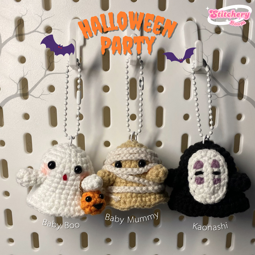 พวงกุญแจผีน้อยนุบนิบ Halloween Party | Baby Boo Halloween Handmade Crochet ไหมพรม