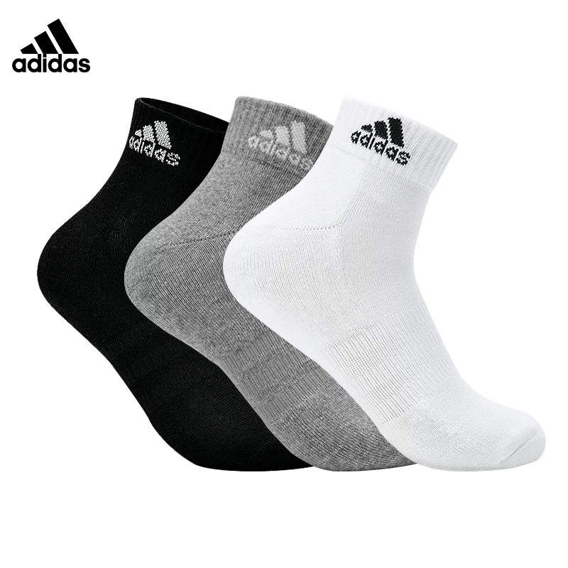 ถุงเท้าADIDASข้อกลาง ( คละสี 5คู่1กล่อง) ถุงเท้าลำลอง สำหรับใส่วิ่ง ใส่ออกกำลังกาย ผ้าหนานิ่มไม่บาง ใส่สบาย