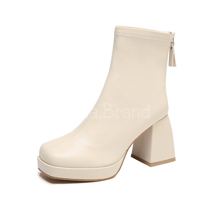 37-43 (พร้อมส่ง) 3 สี รองเท้าบูท บูทสั้น ส้นสูง 3 นิ้ว รุ่น CM Boots