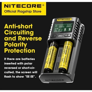 NITECORE UMS4 USB สี่ช่อง QC C4 VC4 LCD Smart Charger IMR INR ICR Li-ion AA 18650 14500 16340 26650 ชาร์จ 3.7 1.2V 1.5V