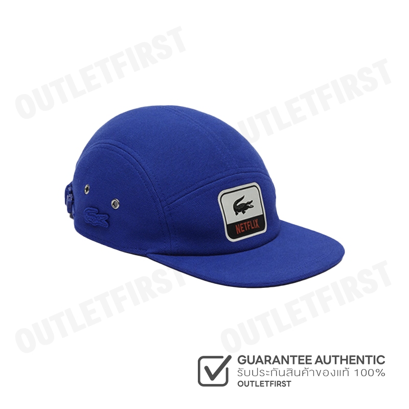 LACOSTE รุ่น  MEN'S X NETFLIX ORGANIC COTTON CAP CODE: RK7058 10 JQ0 หมวกแก๊ป หมวกเบสบอล หมวกแฟชั่น