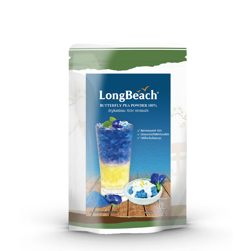 พร้อมส่ง ผงอัญชัน ลองบีช 100% LongBeach Butterfly Pea Powder 100g.