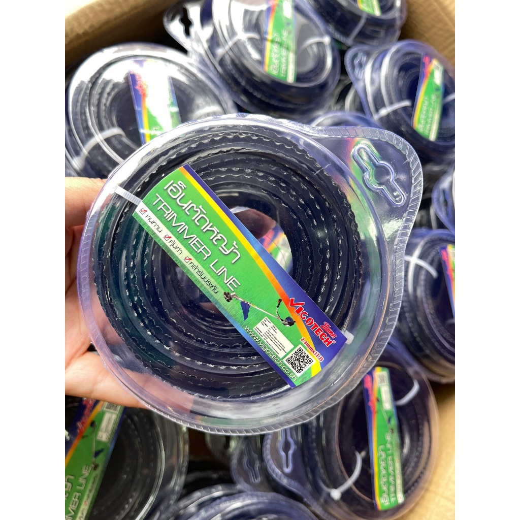 💥แท้ ส่งด่วน💥 VIGOTECH เอ็นตัดหญ้า แบบฟันเลื่อย 3 มิล 15เมตร VT-GT67-30-15 รุ่นคม เอ็นฟันเลื่อย 50 เมตร VT-GT67-30-50