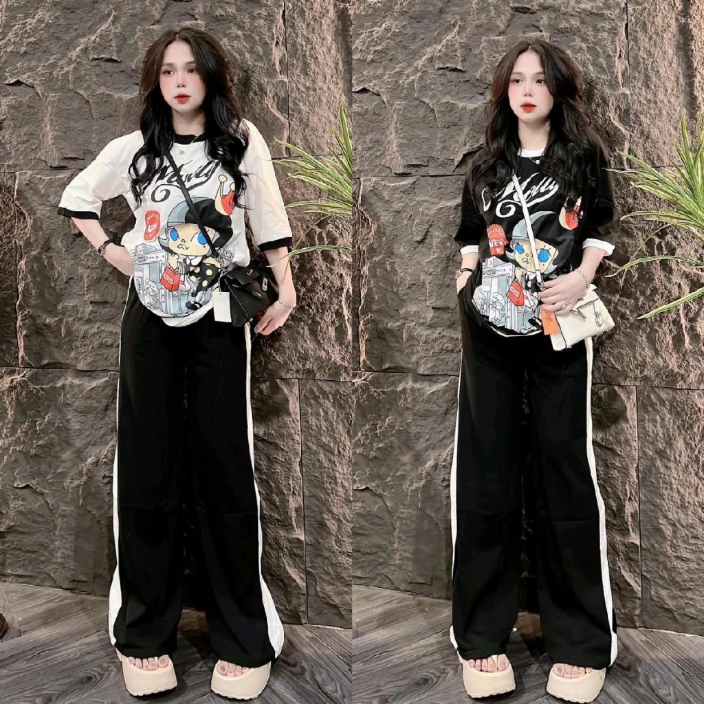 142 ชุด2ชิ้น เสื้อ+กก.ขายาว มอลลี่แถบ