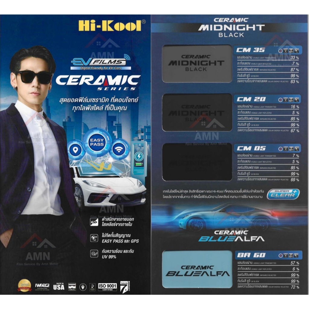 ฟิล์ม Ceramic Black Night จาก Hi- Kool เป็นฟิล์มรถยนต์แบบเซรามิคโทนสีดำระดับพรีเมียม