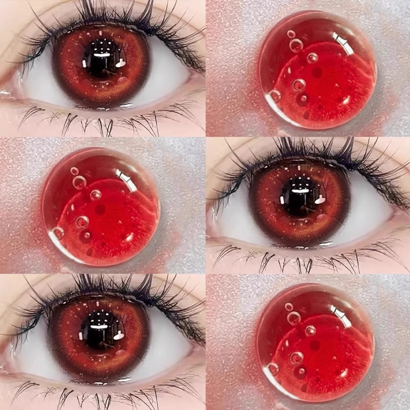 คอนแทคเลนส์สีแดง คอนแทคเลนส์วันฮาโลวีน ค่าการมองเห็น 0.00~-4.50