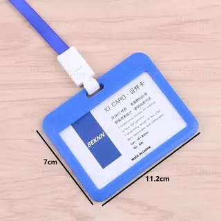ที่ใส่บัตรทำงานใสสองด้าน ที่ใส่บัตรทำงาน ฟิล์มกันรอยบัตรกันน้ำและทนทาน แนวตั้ง/แนวนอน ที่ใส่บัตร+สายคล้องคอ กรอบบัตรPP