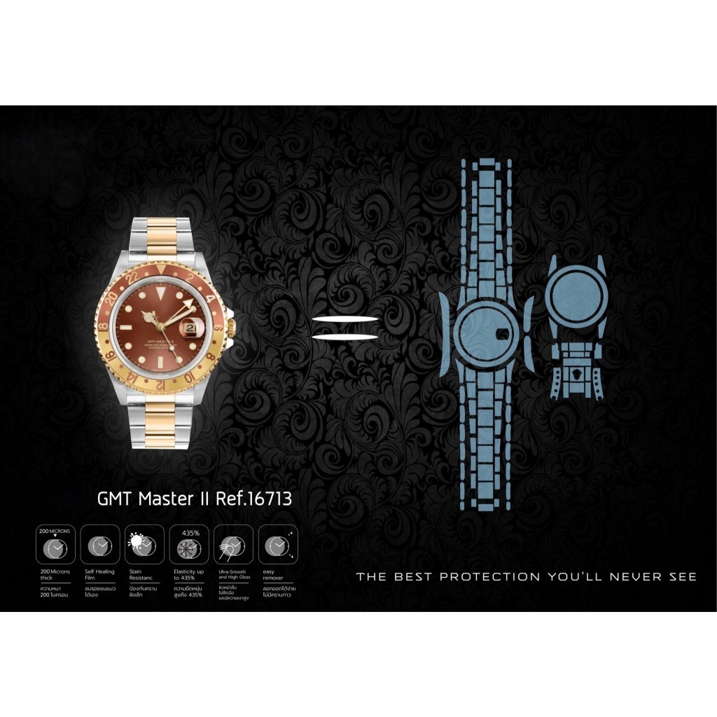 ฟิล์มกันรอยนาฬิกา Watch Protection Film Rolex GMT Master II Ref.16713