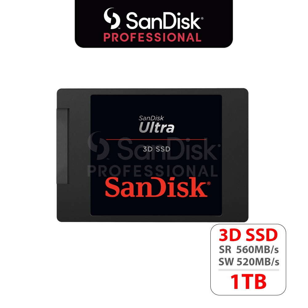 SanDisk Ultra 3D SSD, SDSSDH3-1TB, 1TB, SR560/SW520MB/s, ประกัน 5 ปี เอสเอสดี Solid State Drive