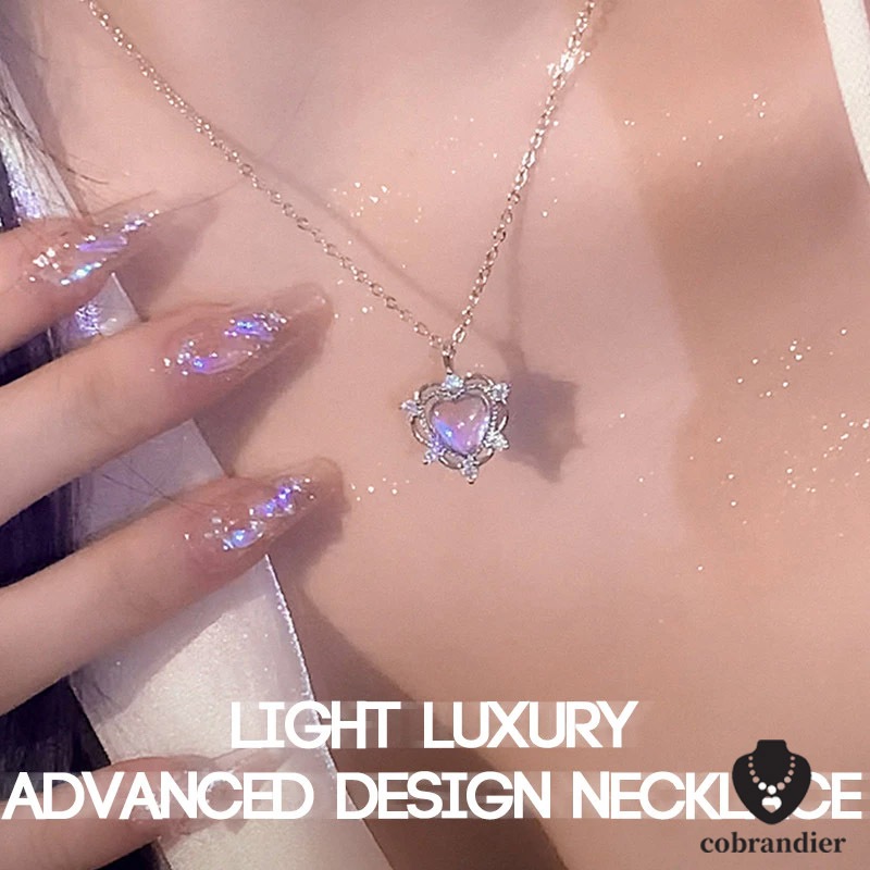 CODส่งเร็ว⚡สร้อยคอลายหัวใจจี้เงินสเตอร์ลิงแฟชั่นเกาหลีฝังเพชรคุณภาพสูงไม่ซีดจางเหมาะกับของขวัญวันเกิด
