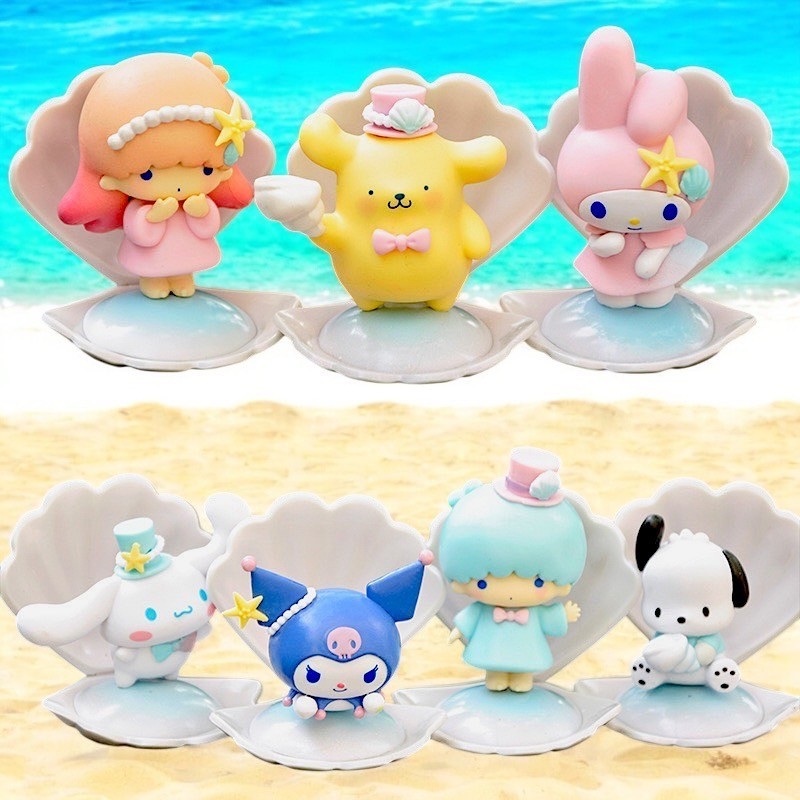 ซานริโอ้ ซัมเมอร์ โมเดล กล่องจุ่ม เซตเปลือกหอย Sanrio [6+1 Secretรวม 7 แบบไม่ซ้ำ] **งานกล่อง TY14