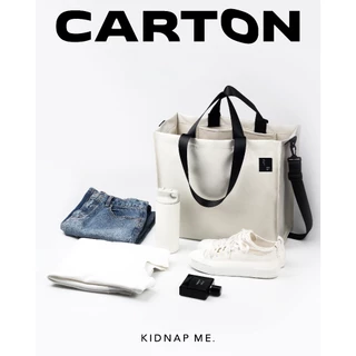 กระเป๋าสะพายข้าง ผ้าใบกันน้ำ สะพายไหล่ ขนาดใหญ่ ใส่ของ Laptop Taplet พกพาสะดวก CARTON BAG KIDNAP ME.