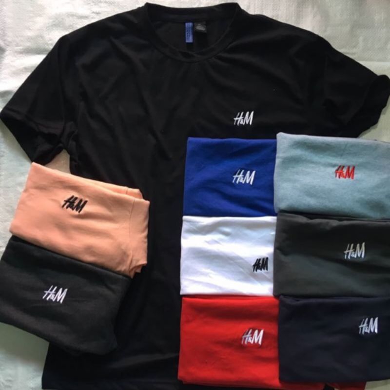 เสื้อยืดสีพื้น คอกลม ปักอักษร ล้างสต็อค 24สี ราคา