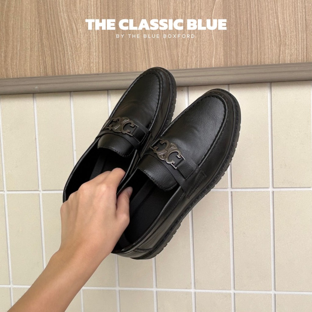 (สั่งผ่าน shopee video ลด30%) Classic blue - Cairo Loafer shoes รองเท้าหนังโลฟเฟอร์