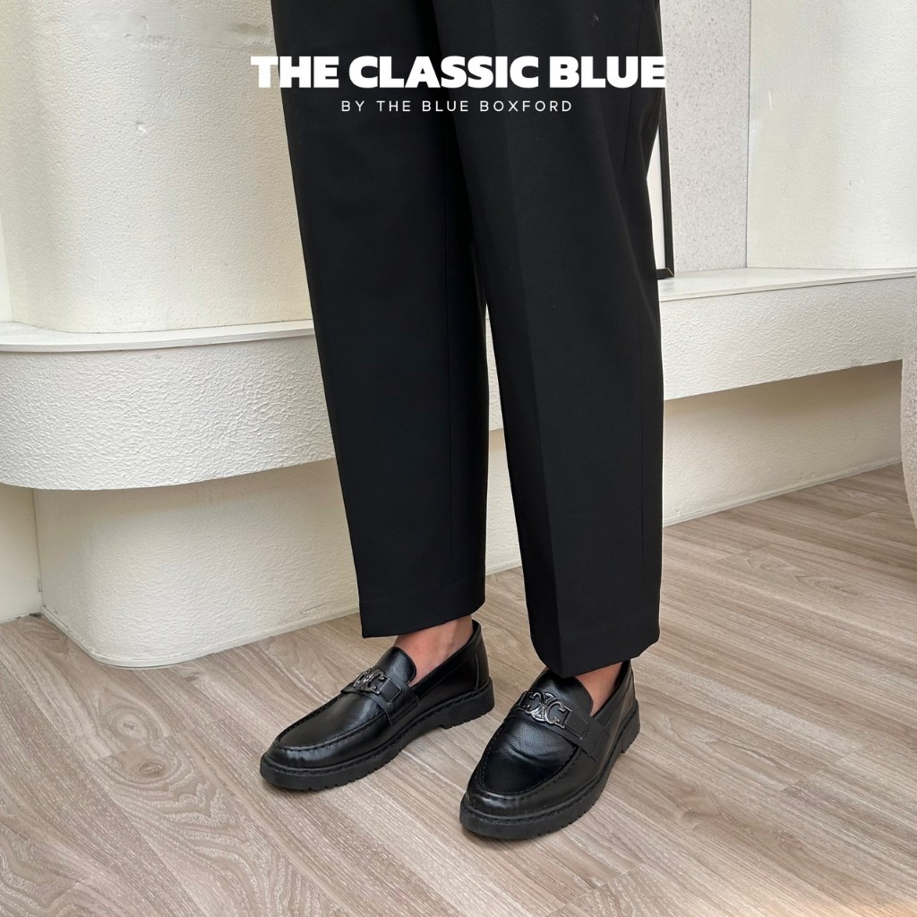 (สั่งผ่าน shopee video ลด30%) Classic blue - Cairo Loafer shoes รองเท้าหนังโลฟเฟอร์