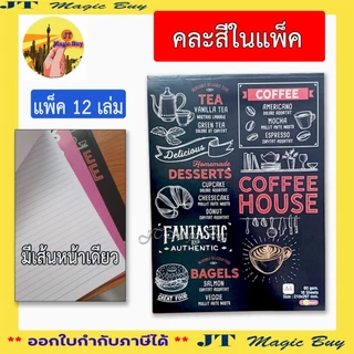 (12 เล่ม) สมุดรายงาน A4 มีเส้น ปกการ์ตูนคละลาย กระดาษ 60 แกรม ( ขายปลีก 12 บาท )