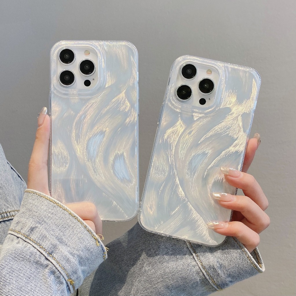 INS Case เคส iphone 16 Pro 11 13 15 14 12 Pro Max 15 Plus เคสไอโฟน11 IMD เคสนุ่มและหรูหรา กันกระแทกเลเซอร์ไล่โทนสีน่ารัก